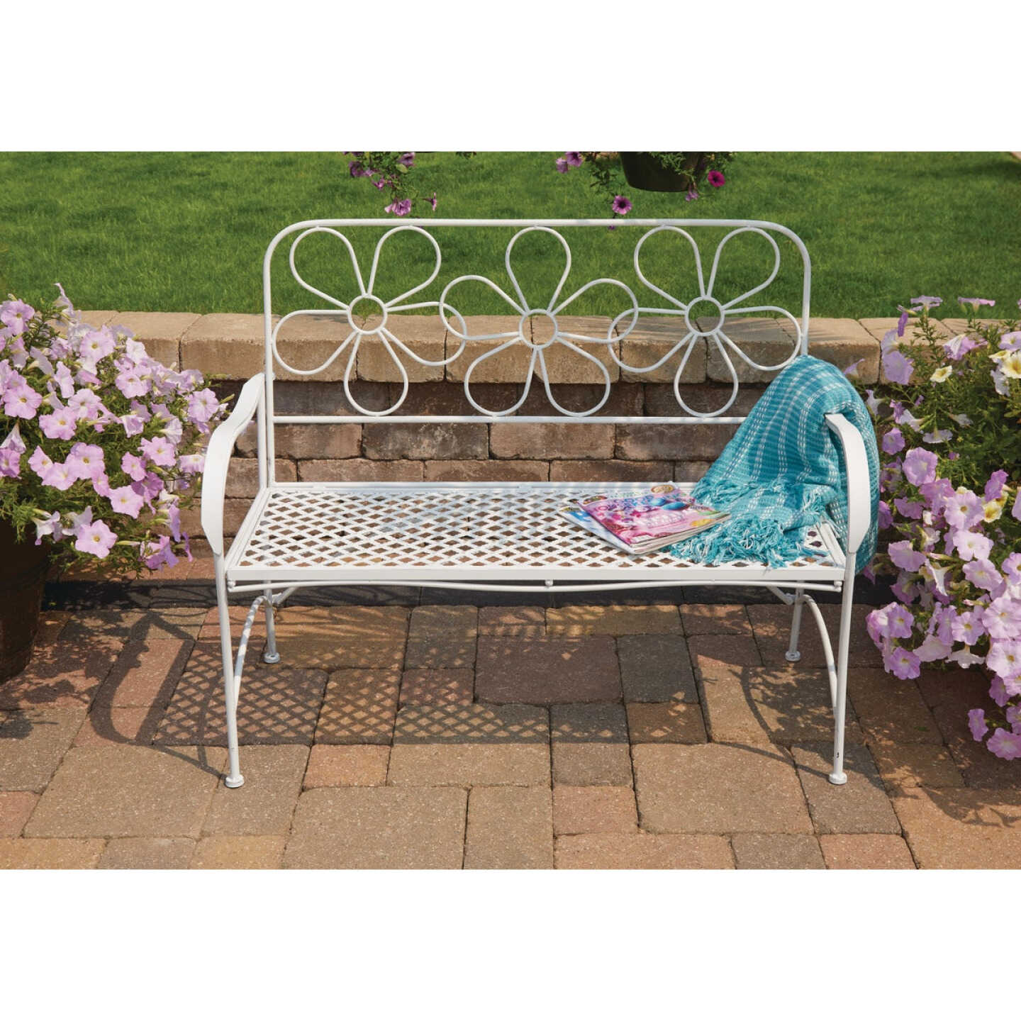 Cheap π Alpine 45 In. L. White Iron Daisy Bench π€© 5 Cheap π Alpine 45 In. L. White Iron Daisy Bench π€© - Image 3