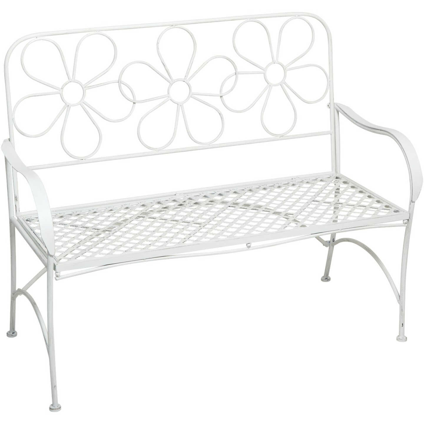 Cheap π Alpine 45 In. L. White Iron Daisy Bench π€© 3 Cheap π Alpine 45 In. L. White Iron Daisy Bench π€©