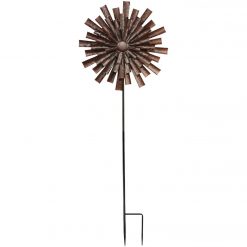 Outlet ✔️ Alpine 81 In. H. Bronze Floral Kinetic Windspinner Garden Stake 🤩