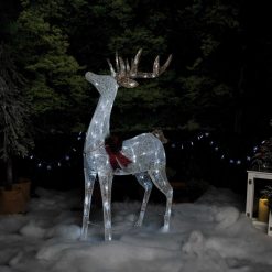 Flash Sale 🤩 Alpine 50 In. Cool White LED White Mesh Standing Deer Lighted Decoration 🔥 -Alpine Online Shop ItemImage 854469 2k4ft6hvrjc8trsmw6j5zwh