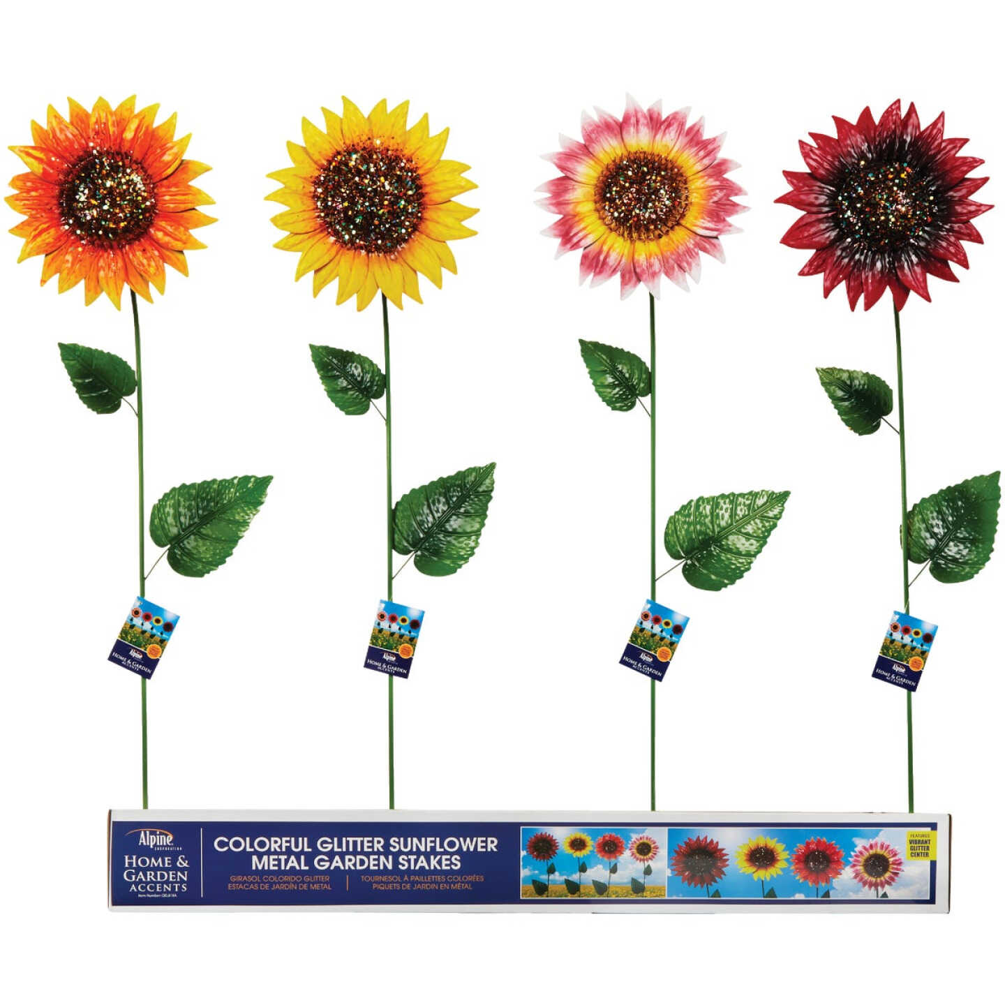 Budget π― Alpine 34 In. H. Colorful Glitter Metal Sunflower Garden Stake 𧨠6 Budget π― Alpine 34 In. H. Colorful Glitter Metal Sunflower Garden Stake 𧨠- Image 4