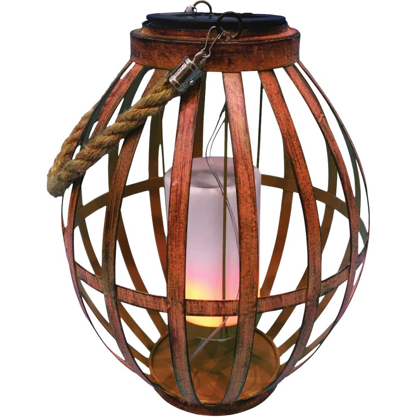 Hot Sale π Alpine 8 In. W. X 19 In. H. X 8 In. L. Brown Iron Flickering LED Solar Patio Lantern 𧨠3 Hot Sale π Alpine 8 In. W. X 19 In. H. X 8 In. L. Brown Iron Flickering LED Solar Patio Lantern π§¨