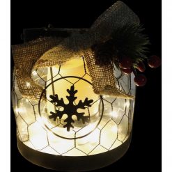Buy 😀 Alpine 7 In. W. X 6 In. H. X 7 In. L. LED Snowflake Lantern With Chicken Wire Holiday Decoration ❤️ -Alpine Online Shop ItemImage 859204 frqhm7bf7fkj8tf5nfv536s
