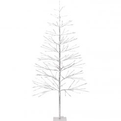 Best reviews of 🛒 Alpine 60 In. Silver 🎄 Christmas Tree With Green LED Lights 😀