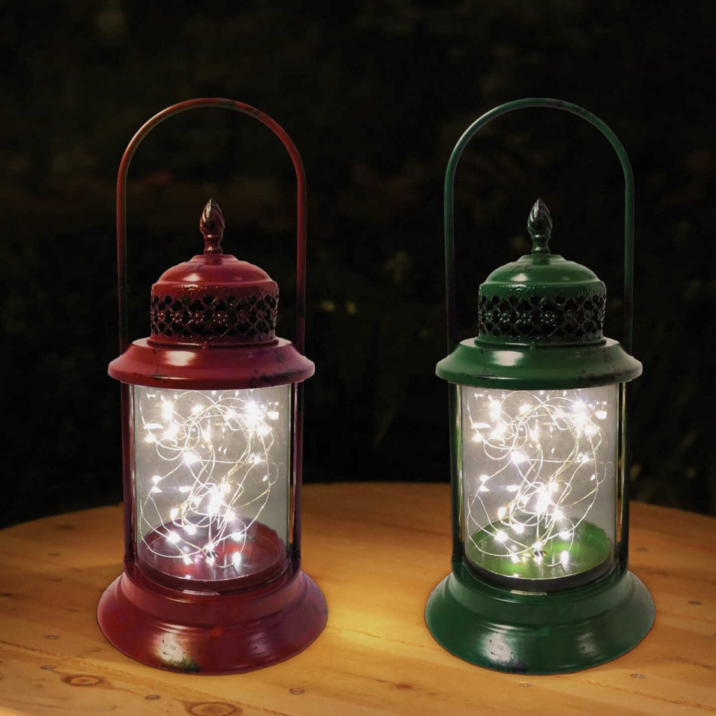 Budget βοΈ Alpine 6 In. W. X 15 In. H. X 6 In. L. Red Or Green Antique Metal & Glass LED Lantern Holiday Decoration π 4 Budget βοΈ Alpine 6 In. W. X 15 In. H. X 6 In. L. Red Or Green Antique Metal & Glass LED Lantern Holiday Decoration π - Image 2