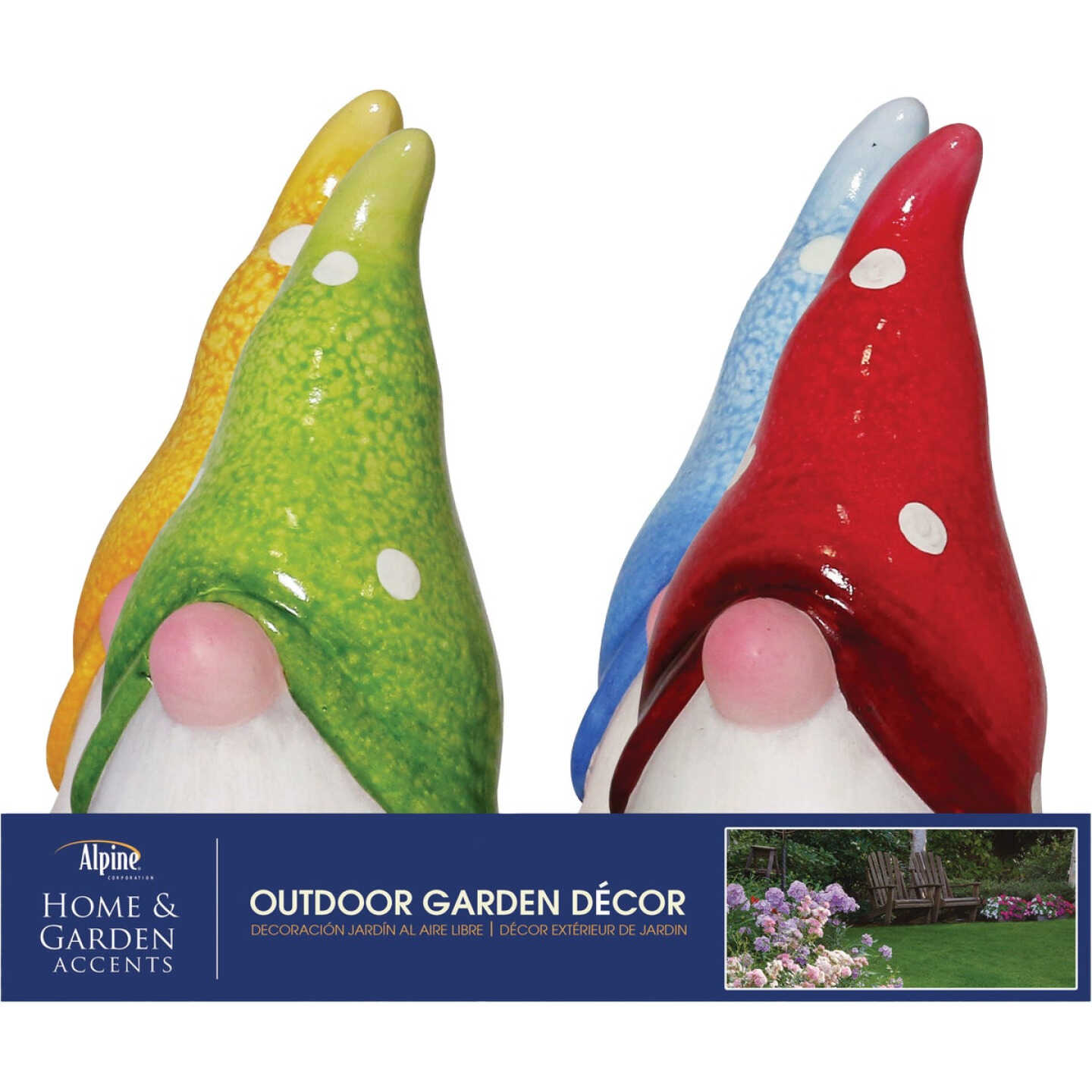 Budget π Alpine 10 In. H. Colorful Ceramic Gnome Head Statue π 5 Budget π Alpine 10 In. H. Colorful Ceramic Gnome Head Statue π - Image 3