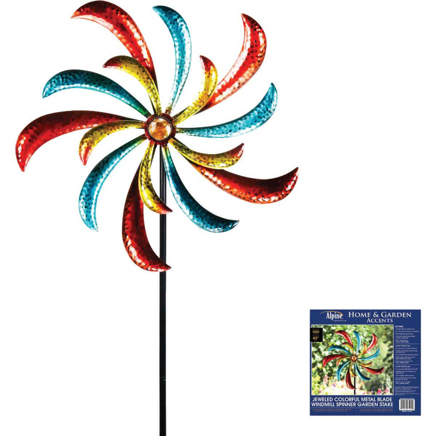 Discount π Alpine Jeweled Colorful Metal Blade Windmill Spinner Garden Stake π― 3 Discount π Alpine Jeweled Colorful Metal Blade Windmill Spinner Garden Stake π―