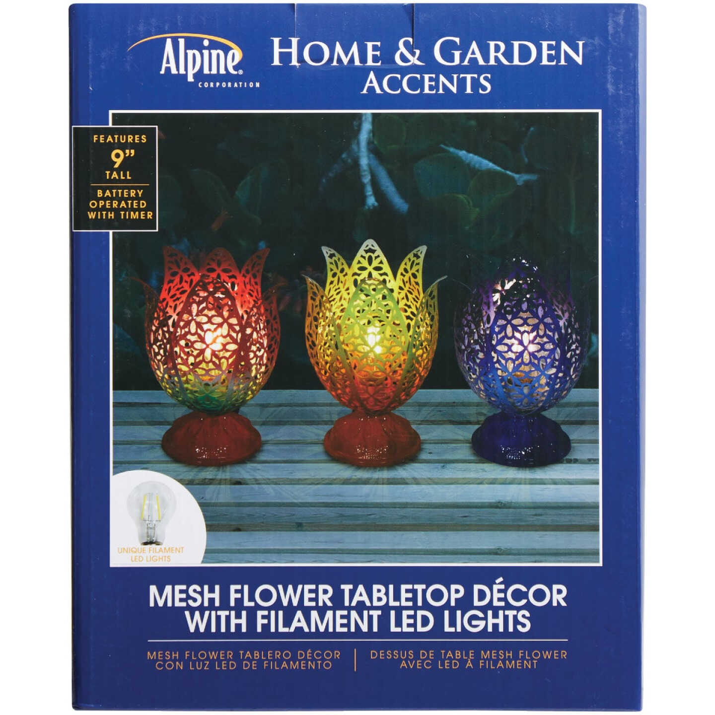 Promo π Alpine 7 In. W. X 9 In. H. X 7 In. L. Iron Mesh Flower Bud Tungsten Tabletop Lamp π 5 Promo π Alpine 7 In. W. X 9 In. H. X 7 In. L. Iron Mesh Flower Bud Tungsten Tabletop Lamp π - Image 3