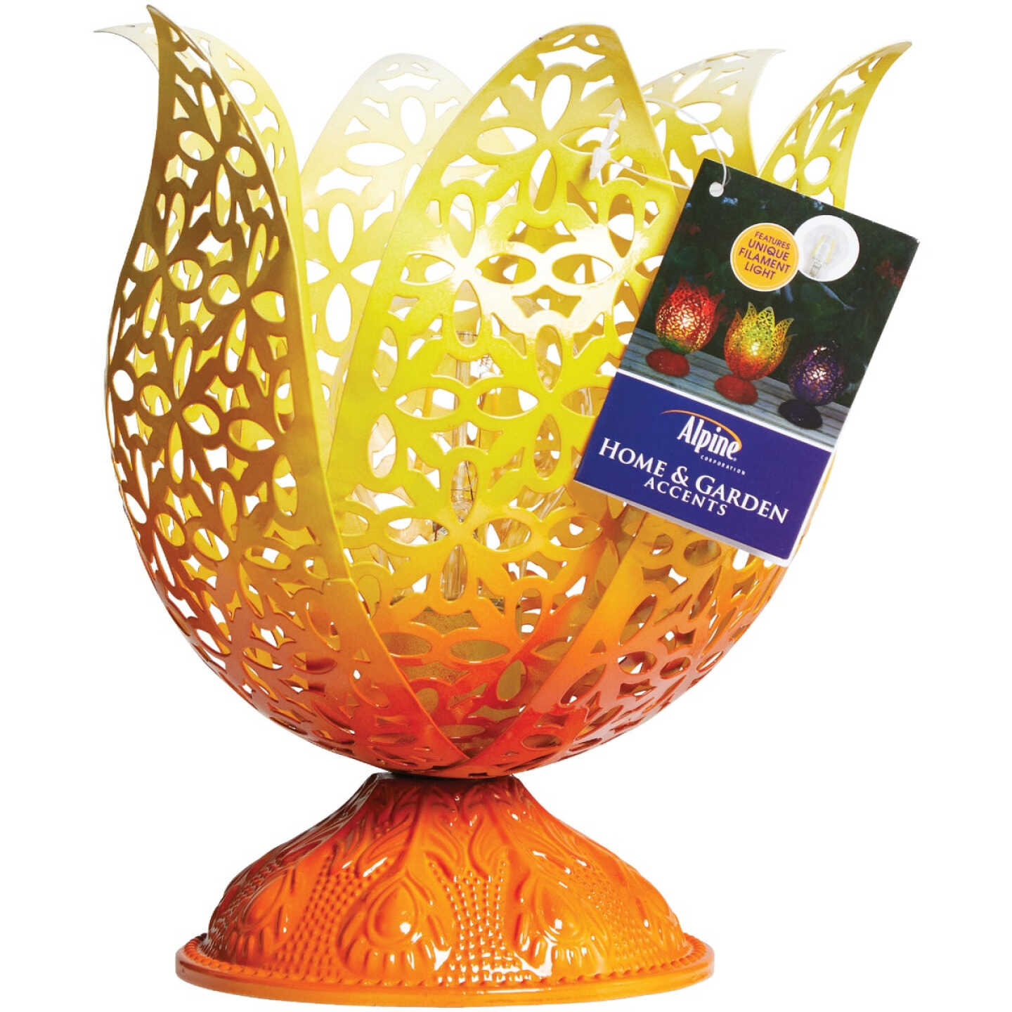 Promo π Alpine 7 In. W. X 9 In. H. X 7 In. L. Iron Mesh Flower Bud Tungsten Tabletop Lamp π 8 Promo π Alpine 7 In. W. X 9 In. H. X 7 In. L. Iron Mesh Flower Bud Tungsten Tabletop Lamp π - Image 6