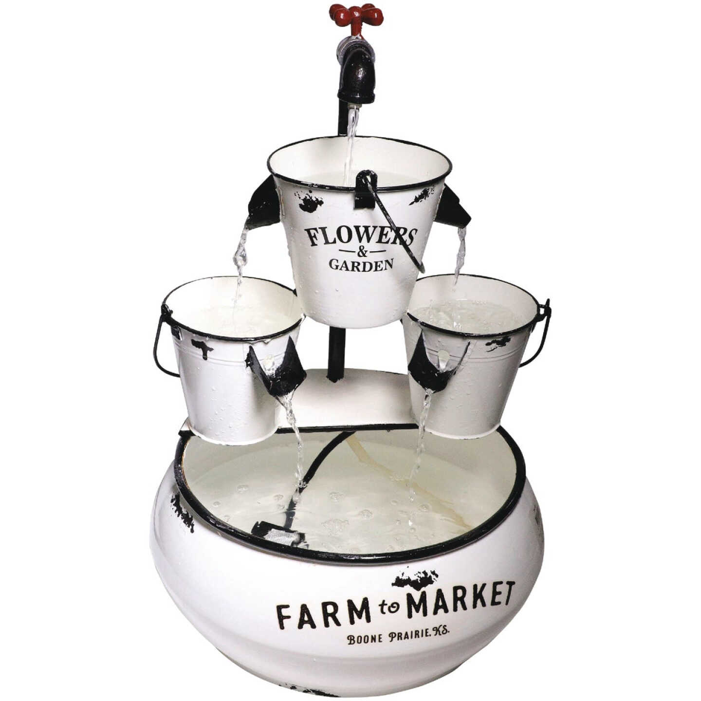 Cheap β¨ Alpine 14-1/2 In. W. X 36-1/2 In. H. X 14-1/2 In. L. White Enameled Iron Farm To Market Tabletop Fountain π₯° 6 Cheap β¨ Alpine 14-1/2 In. W. X 36-1/2 In. H. X 14-1/2 In. L. White Enameled Iron Farm To Market Tabletop Fountain π₯° - Image 4