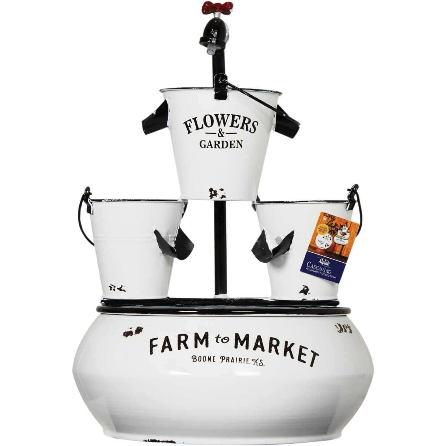 Cheap β¨ Alpine 14-1/2 In. W. X 36-1/2 In. H. X 14-1/2 In. L. White Enameled Iron Farm To Market Tabletop Fountain π₯° 7 Cheap β¨ Alpine 14-1/2 In. W. X 36-1/2 In. H. X 14-1/2 In. L. White Enameled Iron Farm To Market Tabletop Fountain π₯° - Image 5