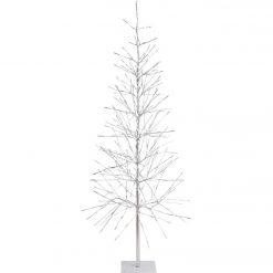 New 👍 Alpine 65 In. Silver Foil Specialty 🎅 Christmas Tree 💯