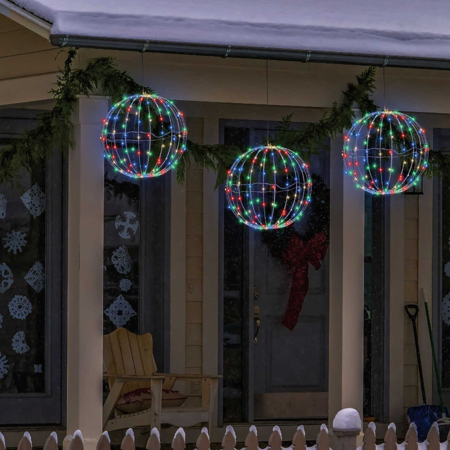 Brand new π Alpine 8 In. Foldable Metal Sphere Multi-Color LED π Christmas Ornament (3-Pack) 𧨠4 Brand new π Alpine 8 In. Foldable Metal Sphere Multi-Color LED π Christmas Ornament (3-Pack) 𧨠- Image 2